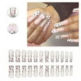 thumbnail image 1 of RAGUPEL 24Pcs Glue on Nails for Women,Diamond-Accented Nail Tips Square,3D Bowknot Press on Nails,Press on Nails Long for Dating,Party,Taking Pictures,Daily Life,Style1, 1 of 7
