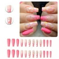thumbnail image 1 of RAGUPEL 24Pcs Glue on Nails for Women,Diamond-Accented Press on Nails Coffin,Gold Glitter Stick on Nails,Fake Nails for Dating,Party,Taking Pictures,Daily Life,Style3, 1 of 7