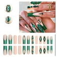 thumbnail image 1 of RAGUPEL 24Pcs Glue on Nails for Women,Diamond-Accented Press on Nails Square,Green Sequins Press on Nails Summer,Press on Nails Long for Daily Life,Gatherings and Photo Shoots,Style2, 1 of 7