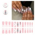 thumbnail image 1 of RAGUPEL 24Pcs Glue on Nails for Women,Diamond-Accented Square Press on Nails,Embossed 3D Flower Nails Press On,Long Nails for Daily Life,Dating,Gatherings and Photo Shoots,Style2, 1 of 7
