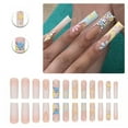 thumbnail image 1 of RAGUPEL 24Pcs Glue on Nails for Women,Diamond French Press on Nails,3D Flowers Long Nails,Square Press on Nails for Photography,Red Carpet and Stage,Style3, 1 of 7