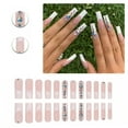thumbnail image 1 of RAGUPEL 24Pcs Glue on Nails for Women,Diamond French Tip Nails,White French Tip Square Press on Nails,Long Press on Nails for Photography,Red Carpet and Stage,Style1, 1 of 7