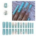 thumbnail image 1 of RAGUPEL 24Pcs Glue on Nails for Women,Diamond Press on Nails Square,3D Butterfly Pattern Cute Nails,Long Press on Nails for Photography,Stage and Red Carpet,Style1, 1 of 7