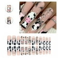 thumbnail image 1 of RAGUPEL 24Pcs Glue on Nails for Women,Diamond Square Nail Tips,Cow Pattern Stick on Nails,Press on Nails Long for Photography,Red Carpet and Stage,Style1, 1 of 7