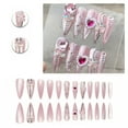 thumbnail image 1 of RAGUPEL 24Pcs Glue on Nails for Women,Diamond Stiletto Press on Nails,Bow Heart Stick on Nails,Cute Press on Nails for Photography,Stage and Red Carpet,Style3, 1 of 7