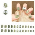 thumbnail image 1 of RAGUPEL 24Pcs Glue on Nails for Women,Dimensional Bow Short Fake Nails,Glossy Finish Press on Nails Long,False Nails for Daily Life,Dating and Gatherings,Style3, 1 of 7