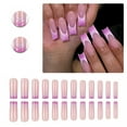 thumbnail image 1 of RAGUPEL 24Pcs Glue on Nails for Women,Embossed Transparent Texture Square Nail Tips,Fresh Press on Nails Long,Cute Nails for Daily Life,Gatherings and Photo Shoots,Style2, 1 of 8