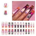 thumbnail image 1 of RAGUPEL 24Pcs Glue on Nails for Women,Flower Pattern Square Nails,Silver Sequins Press on Nails,Long Press on Nails for Daily Life,Dating,Party,Taking Pictures,Style2, 1 of 7