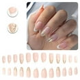 thumbnail image 1 of RAGUPEL 24Pcs Glue on Nails for Women,Gold Glitter Press on Nails French Tip,Glossy Almond Nail Tips,Cute Nails for Daily Life,Dating and Gatherings,Style3, 1 of 7