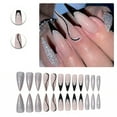 thumbnail image 1 of RAGUPEL 24Pcs Glue on Nails for Women,Hand-Drawn Design Square Nails,Diamond-Studded Stick on Nails for Women,Full Cover Nail Tips for Daily Life,Dating,Party,Taking Pictures,Style2, 1 of 7