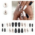 thumbnail image 1 of RAGUPEL 24Pcs Glue on Nails for Women,Hand-Drawn Lines Almond Press on Nails,Glossy Finish Full Cover Nail Tips,Stick on Nails for Women and Girls,Style1, 1 of 7