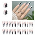 thumbnail image 1 of RAGUPEL 24Pcs Glue on Nails for Women,Hand-Drawn Lines Coffin Press on Nails,Glossy Fake Nails,Nail Press Ons for Parties,Gatherings and Photo Shoots,Style1, 1 of 7