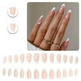 thumbnail image 1 of RAGUPEL 24Pcs Glue on Nails for Women,Hand-Drawn Lines French Press on Nails,Glossy Design Medium Almond Press on Nails,Presson Nails for Women and Girls,Style1, 1 of 7