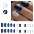 thumbnail image 1 of RAGUPEL 24Pcs Glue on Nails for Women,Hand-Drawn Lines Nails Press Ons Short,Silver Glitter Full Cover Nail Tips,Stick on Nails for Daily Life,Dating and Gatherings,Style1, 1 of 7
