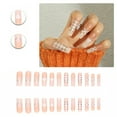 thumbnail image 1 of RAGUPEL 24Pcs Glue on Nails for Women,Hand-Painted Checkerboard Square Nail Tips,White Heart Stick on Nails for Women,Long Nails for Daily Life,Dating,Party,Taking Pictures,Style2, 1 of 7