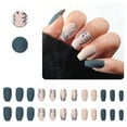 thumbnail image 1 of RAGUPEL 24Pcs Glue on Nails for Women,Hand-Painted Leaves Press on Nails Coffin,Matte Design False Nails,Stick on Nails for Daily Life,Dating and Gatherings,Style3, 1 of 7