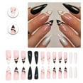 thumbnail image 1 of RAGUPEL 24Pcs Glue on Nails for Women,Hand-Painted Love Pattern Stiletto Press on Nails,Gold Lines Fake Nails,False Nails for Daily Life,Dating,Party,Taking Pictures,Style2, 1 of 7