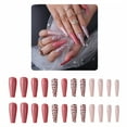 thumbnail image 1 of RAGUPEL 24Pcs Glue on Nails for Women,Leopard Print Coffin Press on Nails,Glossy Design Presson Nails for Women,Press on Nails Long for Parties,Gatherings and Photo Shoots,Style1, 1 of 7