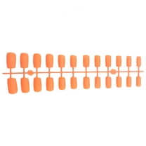 RAGUPEL 24Pcs Glue on Nails for Women,Orange Extra Short Press on Nails,Matte Finish Presson Nails for Women,Full Cover Nail Tips for Daily Life,Style1