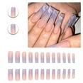 thumbnail image 1 of RAGUPEL 24Pcs Glue on Nails for Women,Purple Tip Square Press on Nails,Glossy Finish Nails Press On,Fake Nails with Designs for Dating,Party,Taking Pictures,Daily Life,Style3, 1 of 7