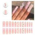 thumbnail image 1 of RAGUPEL 24Pcs Glue on Nails for Women,Rhinestone-Studded Square Press on Nails,Embossed Flowers Nail Press Ons,Stick on Nails for Daily Life,Dating,Party,Taking Pictures,Style3, 1 of 7