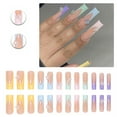 thumbnail image 1 of RAGUPEL 24Pcs Glue on Nails for Women,Three-Dimensional Hollow Butterfly Square Nails,Fresh and Natural Best Press on Nails,Long Nails for Daily Life,Gatherings and Photo Shoots,Style3, 1 of 7
