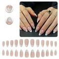 thumbnail image 1 of RAGUPEL 24Pcs Glue on Nails for Women,White French Tip Press on Nails,Silver Sequins Press on Nails Almond,Press on Nails for Workplace,Daily Life and Wedding,Style1, 1 of 7