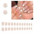 thumbnail image 1 of RAGUPEL 24Pcs Glue on Nails for Women,White Press on Nails French Tip,Classic Style Short Almond Nail Tips,Cute Nails for Workplace,Daily Life,Wedding,Style1, 1 of 7