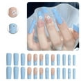 thumbnail image 1 of RAGUPEL 24Pcs Glue on Nails for Women,Diamond-Accented Square Nails,Flower Pattern Cute Nails,Stick on Nails for Women and Girls,Style2, 1 of 7