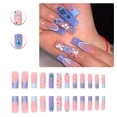 thumbnail image 1 of RAGUPEL 24Pcs Glue on Nails for Women,Embossed Press on Nails Square,3D Blossom Stick on Nails,Long Nails for Party,Daily Life,Taking Pictures,Style1, 1 of 7
