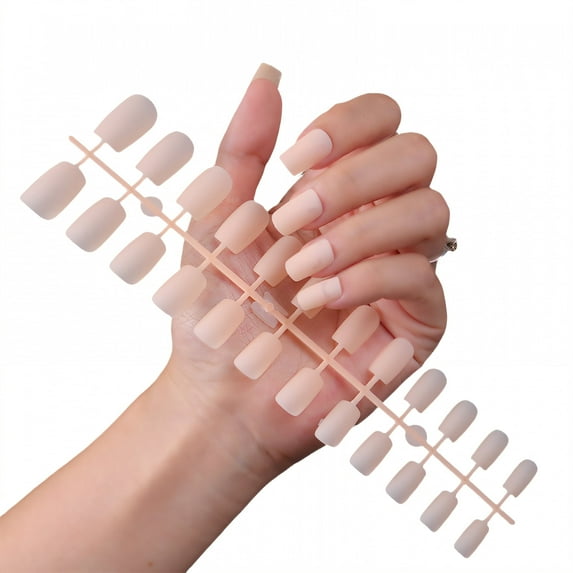 RAGUPEL 24Pcs Glue on Nails for Women,Light Pink Extra Short Press on Nails,Matte Design Cute Press on Nails,Press on Nail for Daily Life,Style2