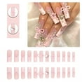 thumbnail image 1 of RAGUPEL 24Pcs Glue on Nails for Women,Pearl Detailing Square Nail Tips,3D Bow Star Cute Nails,Presson Nails for Women and Girls,Style3, 1 of 7