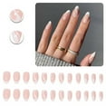 thumbnail image 1 of RAGUPEL 24Pcs Glue on Nails for Women,White French Tip Nails,Classic Style Almond Nail Tips,Fake Nails for Workplace,Daily Life,Wedding,Style2, 1 of 7