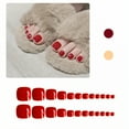 thumbnail image 1 of RAGUPEL 24Pcs Toe Press on Nails Square Short Rich Tone Finish Toes Nails Press Ons Solid Color Nail Tips Square Nail Tips with Comes Includes Mini Glue for Women Style4, 1 of 7