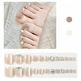thumbnail image 1 of RAGUPEL 24Pcs Toe Press on Nails Square Short Soft Flex Grip Press on Toenails with Rhinestones Cute Press on Nails with Comes Includes Mini Glue for Women Style2, 1 of 7