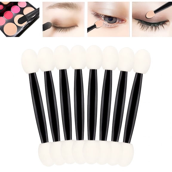 RAGUPEL 25 Pcs Disposable Double-Head Eyeshadow Applicators, Compact ABS Makeup Sponge Wands for Travel, Salon, and Daily Eye Shadow Blending