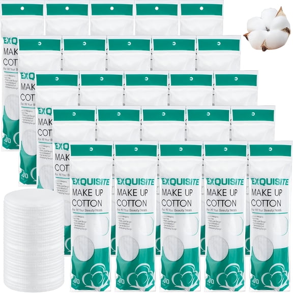 RAGUPEL 2500 Pcs Cotton Rounds Bulk, Double Sided Exfoliating Facial Pads, 3 Layer Makeup Remover & Toner Pads