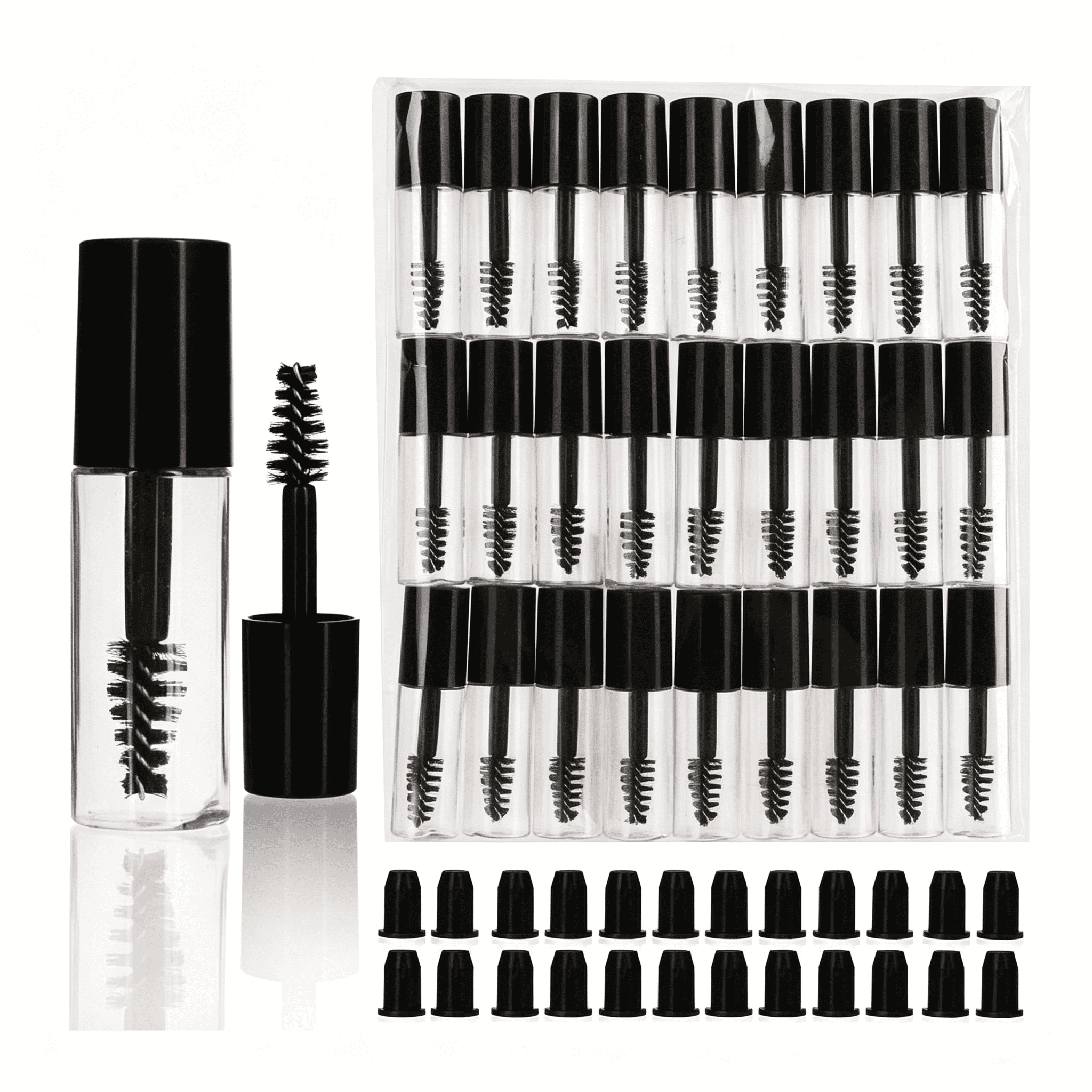 Mini Container Dimensions RAGUPEL 29 Pcs Empty Mini 3Ml Mascara Tubes and Wand for Castor Oil ...