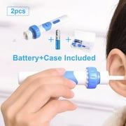 RAGUPEL 2PCS Electric Vacuum Safe Ear Cleaner Portable Earwax Removal Kit Soft Silicone Painless Cordless Cleaning Tool with Battery and Case