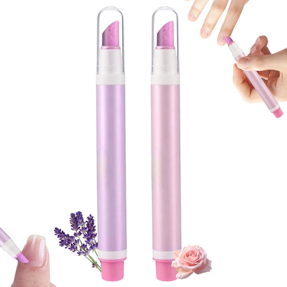 RAGUPEL 2Pcs Ceramic Cuticle Remover Nail Oil Pen,Gentle Hangnail Remover for Women,2-In-1 Cuticle Oil Pusher Pen,Portable Nail Care Pen Each Bottle Contains 0.5Ml of Essential Oil