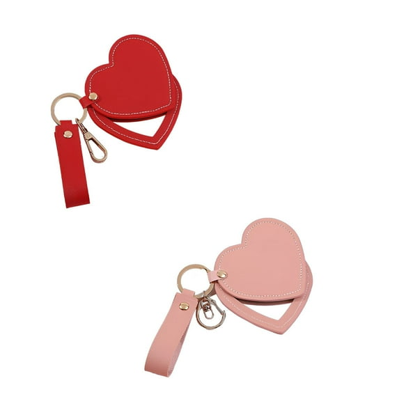 RAGUPEL 2Pcs Hand Mirror Compact Design Hand Mirrors with Handle Heart Shape Design for Girls Travel Makeup Mirror Mixing5