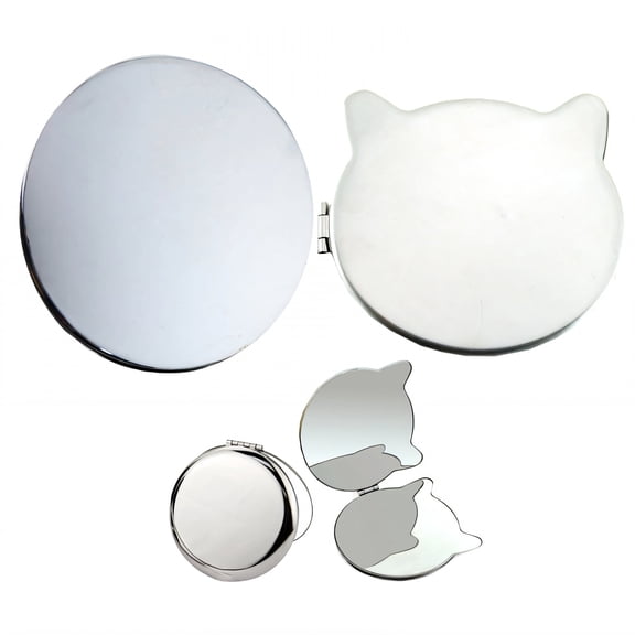 XIBUFE 2Pcs Hand Mirror Shatter-Proof Design Hand Mirror Stylish Appearance Travel Makeup Mirror