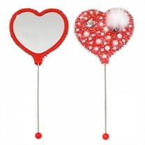 RAGUPEL 2Pcs Hand Mirrors with Handle,Heart Shaped Mirror 6.1"*2.9"*0.6" Hand Mirror,Non-Distorting Mirror Surface Small Mirror,Style1