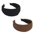 thumbnail image 1 of RAGUPEL 2Pcs Scrunchies,Elegant Satin Scrunchies,Easy-To-Wear Daily Headband Hair Scrunchies for Women's Hair,Black & Brown, 1 of 4