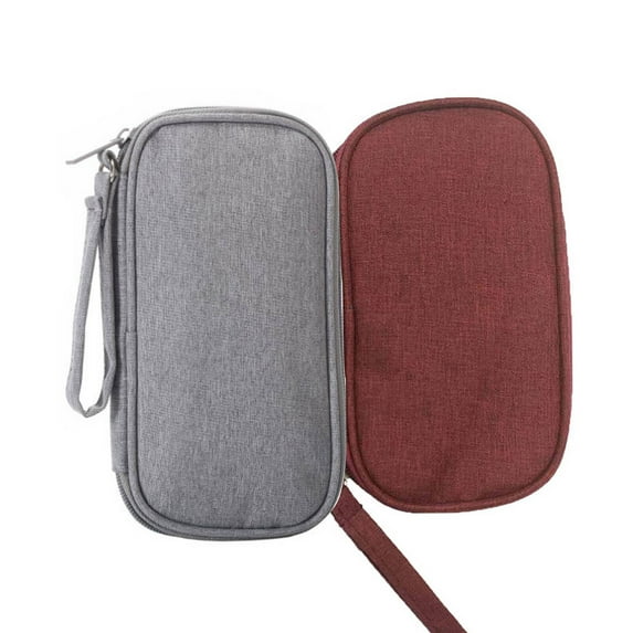 CCOCC 2Pcs Tool Bag,Digital Storage Integration Knitting Bag,Compact and Portable Utility Tote for Power Banks,Earphones,Cables,Gray & Wine Red