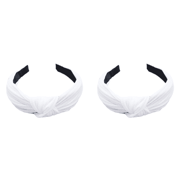 RAGUPEL 2Pcs Scrunchies,Soft Knitted Fabric Scrunchies forWomen,Wide Crossed Design Satin Scrunchies,White
