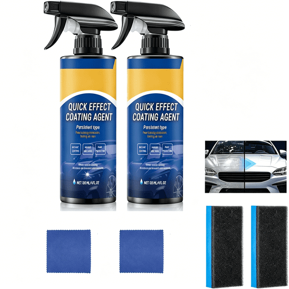 RAGUPEL 2Pcs Updated Quick Effect Coating Agent for Car,Car Coating Spray Quick-Acting Coating Agent Spray, Car Coating Oil Film Emulsion Glass Cleaner