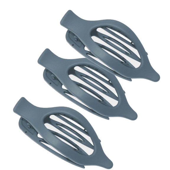 RAGUPEL 3 Pcs Hair Clips for Women,Jelly Color Sturdy Acrylic Flat Claw Clips,French Curved Hair Barrettes,Blue