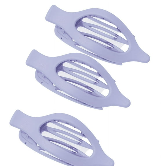 RAGUPEL 3 Pcs Hair Clips for Women,Jelly Color Sturdy Acrylic Flat Claw Clips,French Curved Hair Barrettes,Purple