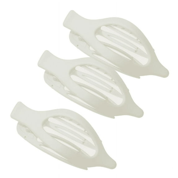 RAGUPEL 3 Pcs Hair Clips for Women,Jelly Color Sturdy Acrylic Flat Claw Clips,French Curved Hair Barrettes,White